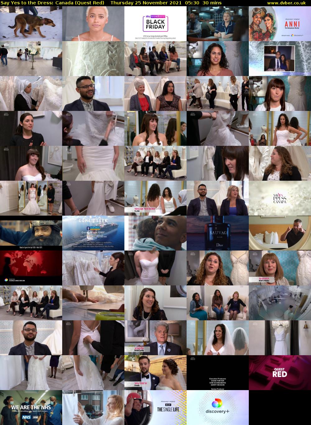Say Yes to the Dress: Canada (Quest Red) Thursday 25 November 2021 05:30 - 06:00