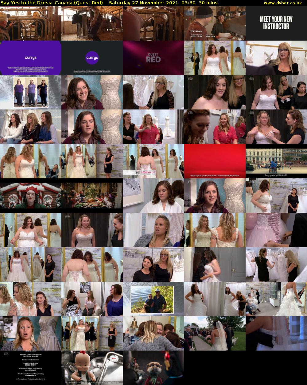 Say Yes to the Dress: Canada (Quest Red) Saturday 27 November 2021 05:30 - 06:00