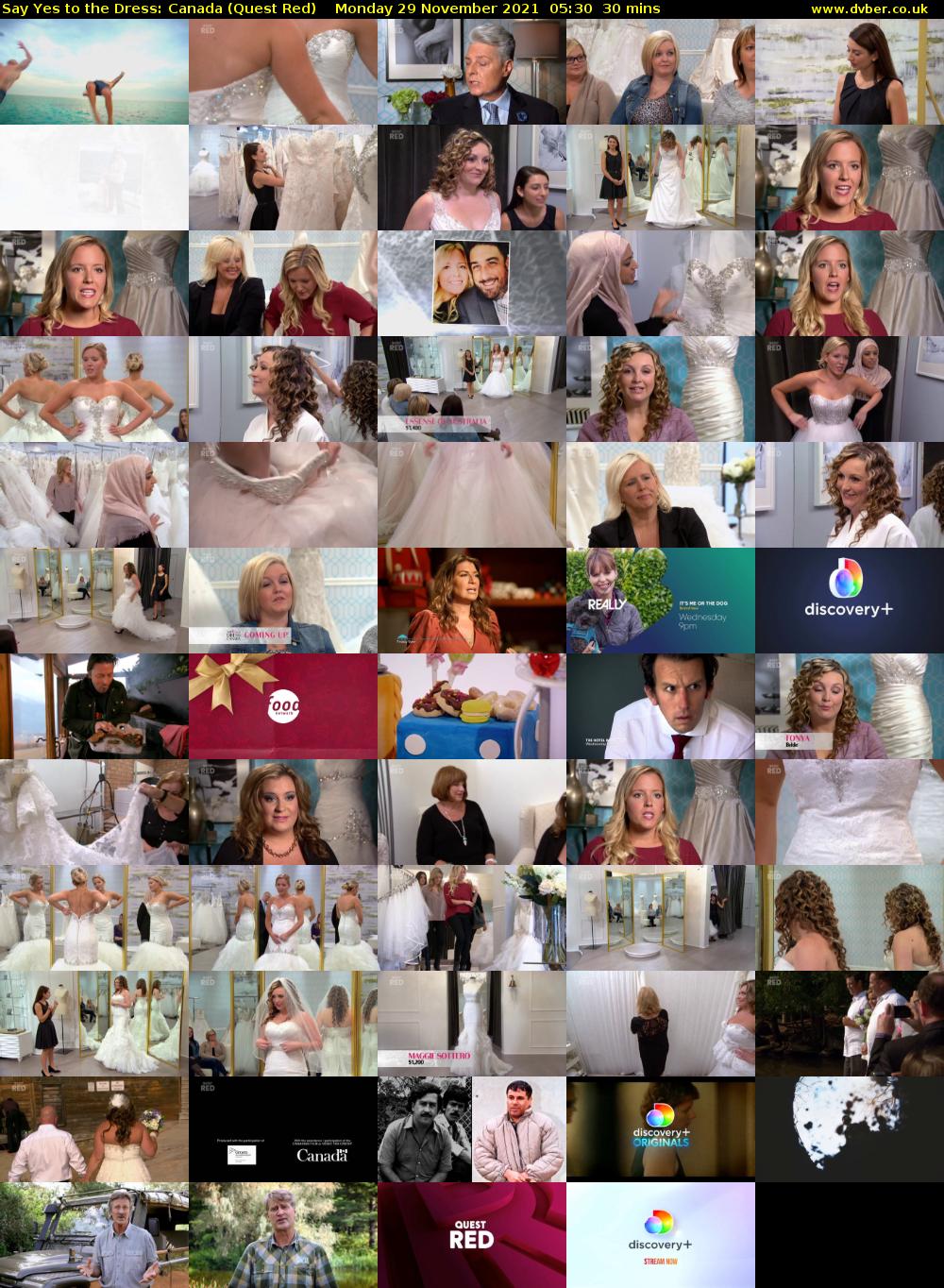 Say Yes to the Dress: Canada (Quest Red) Monday 29 November 2021 05:30 - 06:00