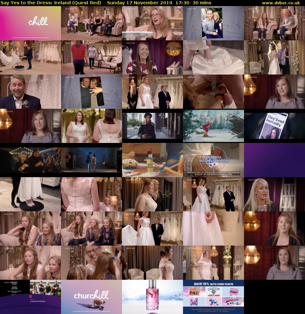 Say Yes to the Dress: Ireland (Quest Red) Sunday 17 November 2019 17:30 - 18:00