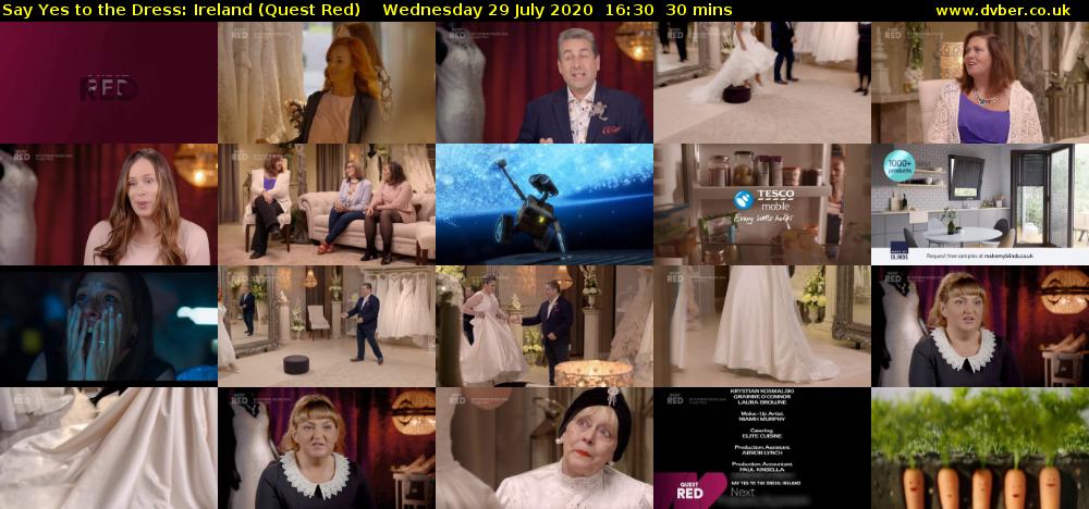 Say Yes to the Dress: Ireland (Quest Red) Wednesday 29 July 2020 16:30 - 17:00