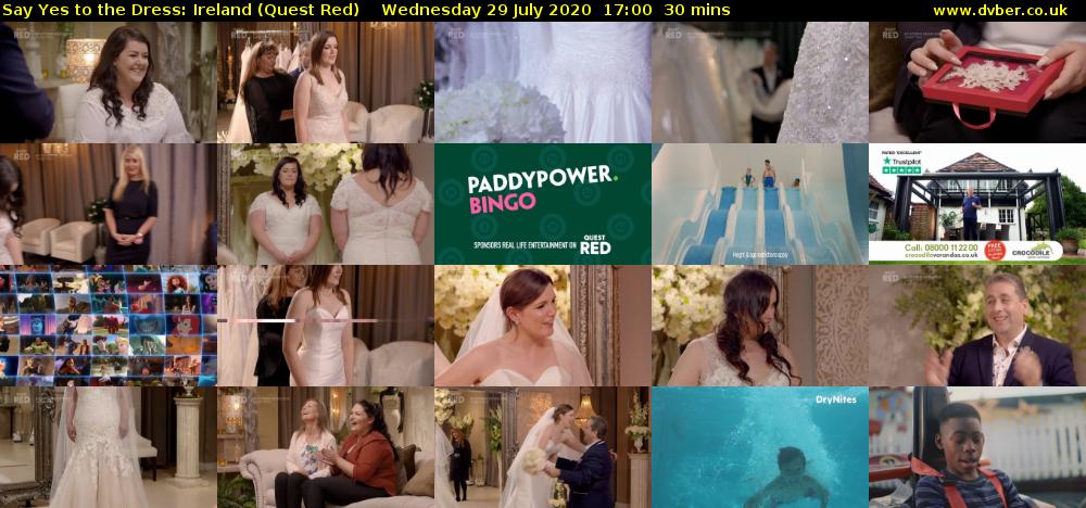 Say Yes to the Dress: Ireland (Quest Red) Wednesday 29 July 2020 17:00 - 17:30
