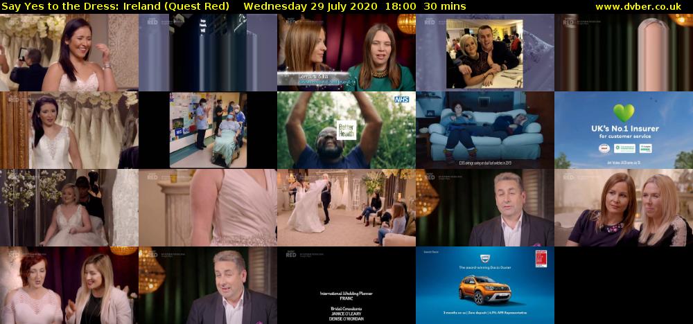 Say Yes to the Dress: Ireland (Quest Red) Wednesday 29 July 2020 18:00 - 18:30