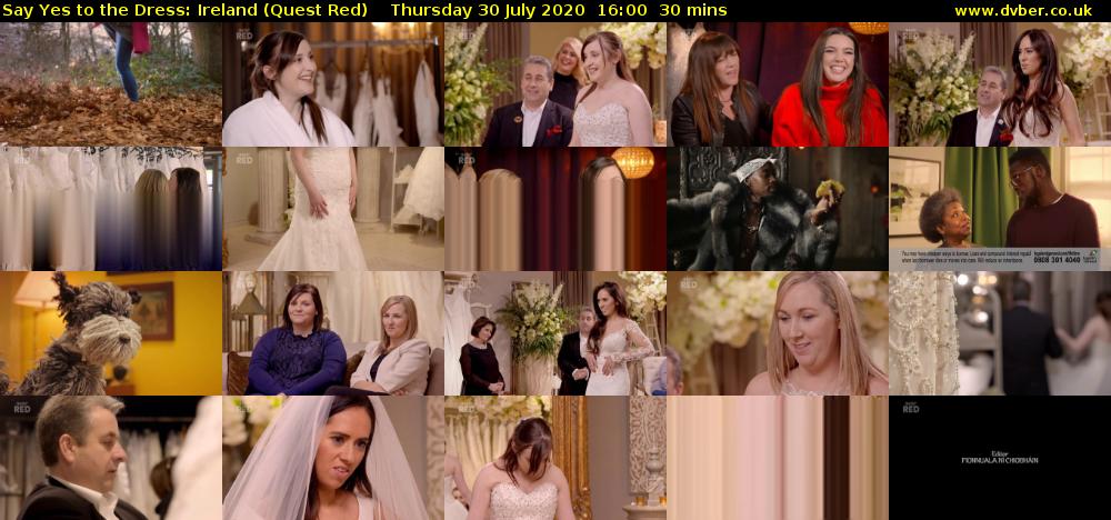 Say Yes to the Dress: Ireland (Quest Red) Thursday 30 July 2020 16:00 - 16:30
