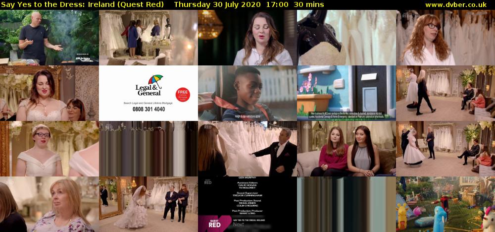 Say Yes to the Dress: Ireland (Quest Red) Thursday 30 July 2020 17:00 - 17:30