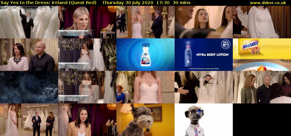 Say Yes to the Dress: Ireland (Quest Red) Thursday 30 July 2020 17:30 - 18:00