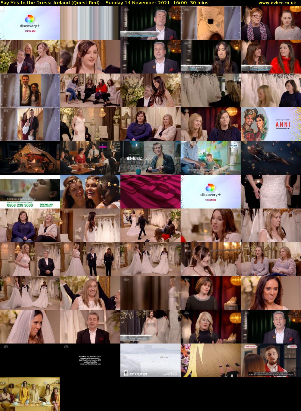 Say Yes to the Dress: Ireland (Quest Red) Sunday 14 November 2021 16:00 - 16:30
