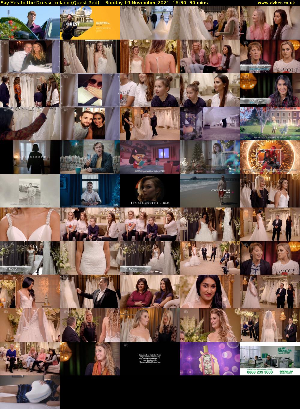 Say Yes to the Dress: Ireland (Quest Red) Sunday 14 November 2021 16:30 - 17:00