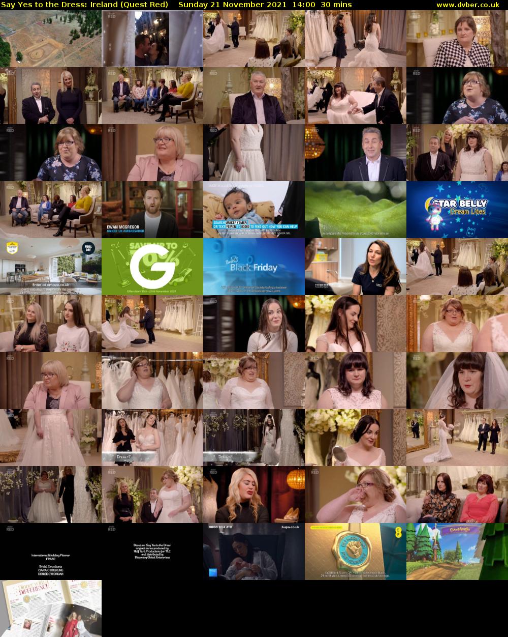 Say Yes to the Dress: Ireland (Quest Red) Sunday 21 November 2021 14:00 - 14:30
