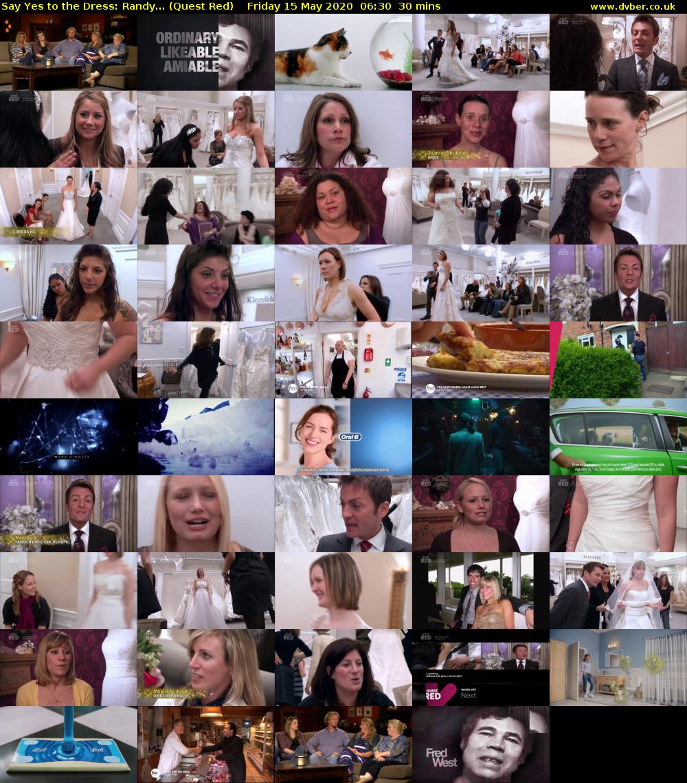 Say Yes to the Dress: Randy... (Quest Red) Friday 15 May 2020 06:30 - 07:00