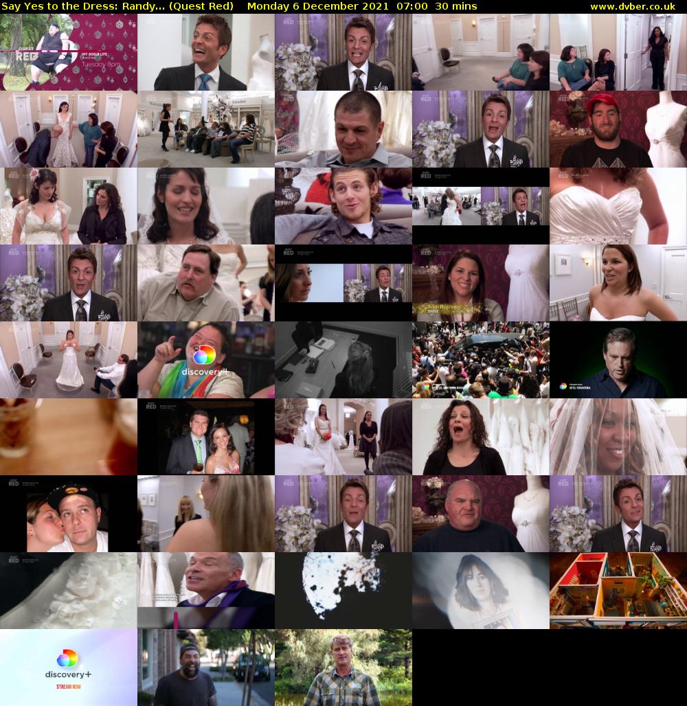 Say Yes to the Dress: Randy... (Quest Red) Monday 6 December 2021 07:00 - 07:30