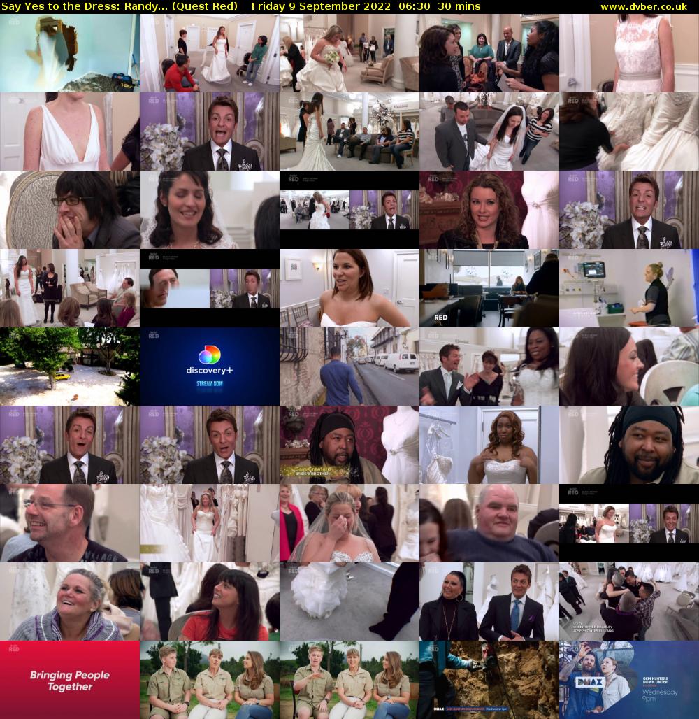 Say Yes to the Dress: Randy... (Quest Red) Friday 9 September 2022 06:30 - 07:00