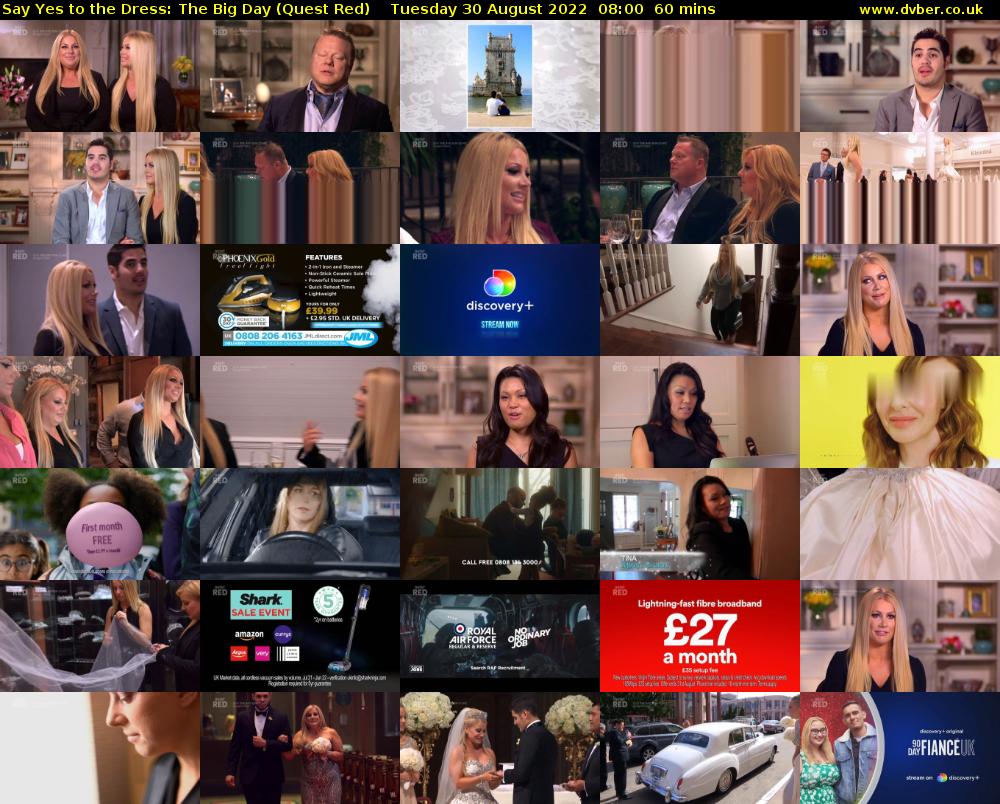 Say Yes to the Dress: The Big Day (Quest Red) Tuesday 30 August 2022 08:00 - 09:00