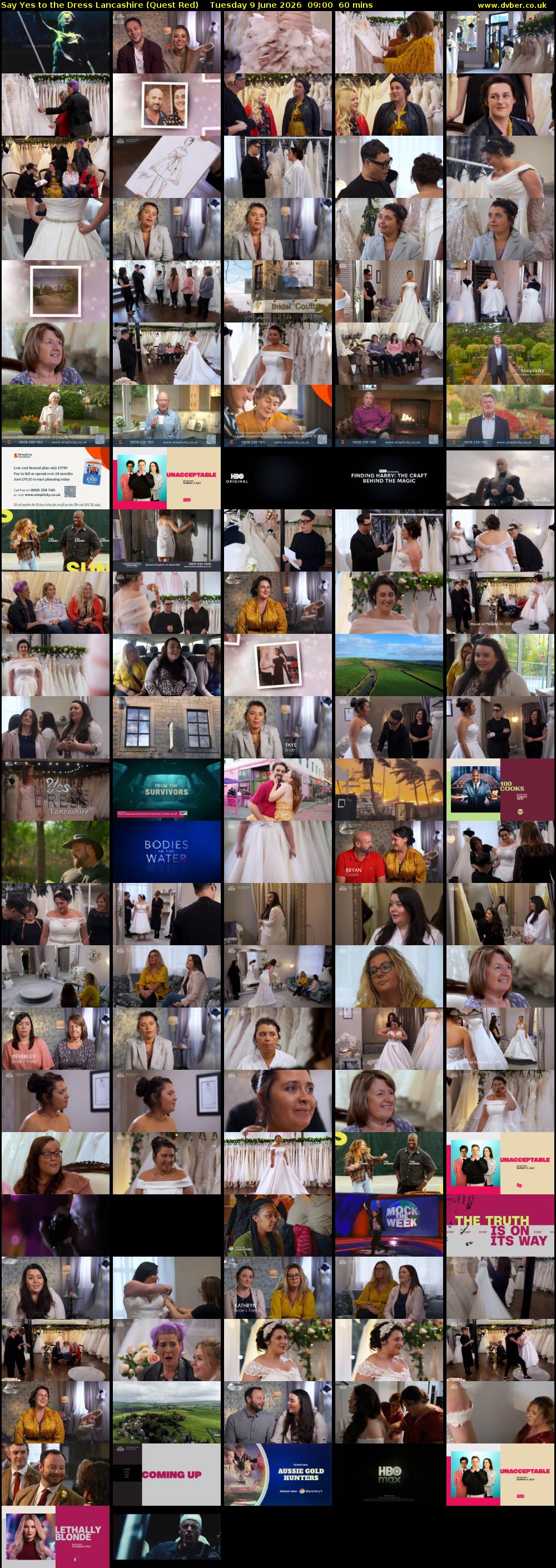 Say Yes to the Dress Lancashire (Quest Red) Tuesday 9 June 2026 09:00 - 10:00