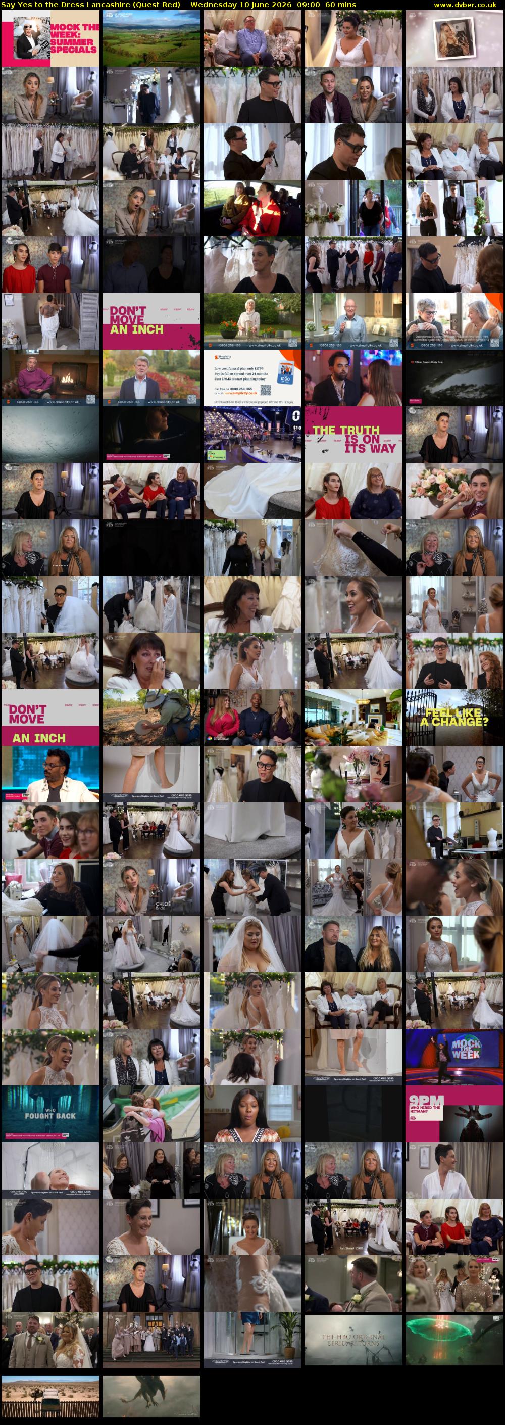 Say Yes to the Dress Lancashire (Quest Red) Wednesday 10 June 2026 09:00 - 10:00