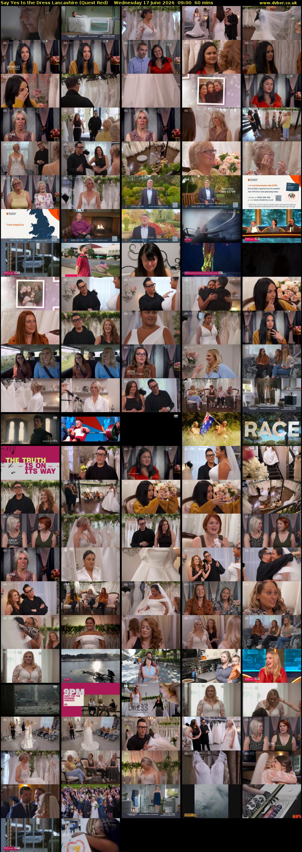 Say Yes to the Dress Lancashire (Quest Red) Wednesday 17 June 2026 09:00 - 10:00