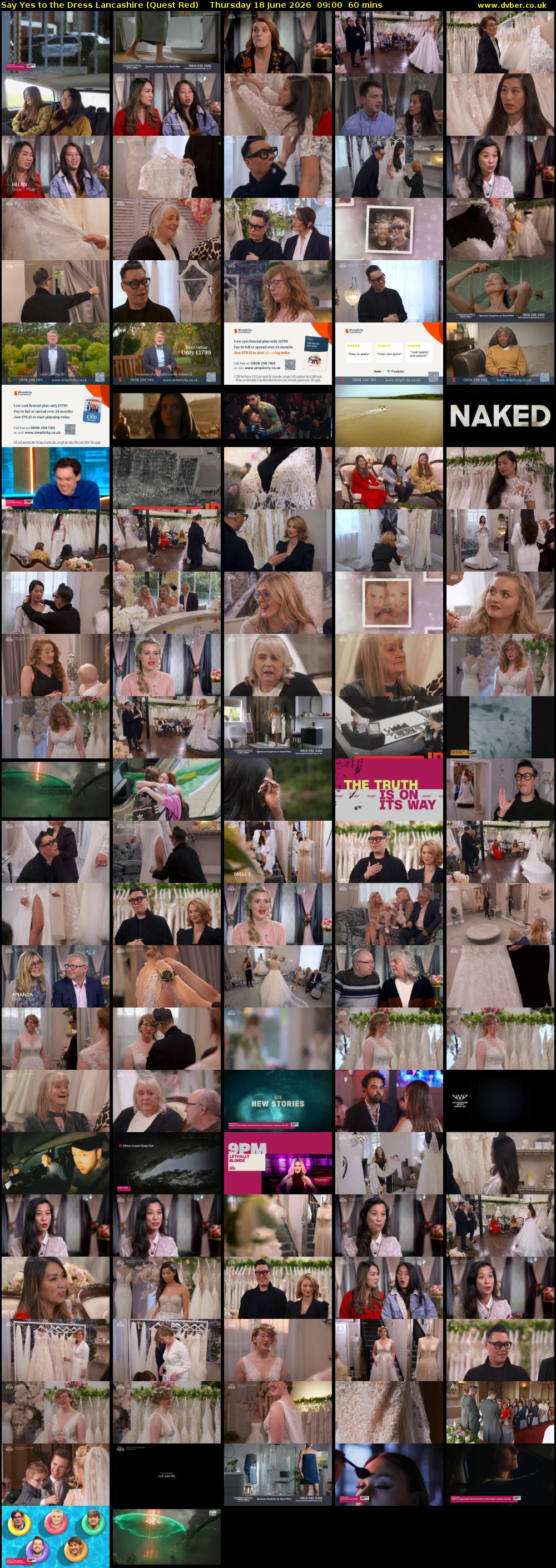 Say Yes to the Dress Lancashire (Quest Red) Thursday 18 June 2026 09:00 - 10:00
