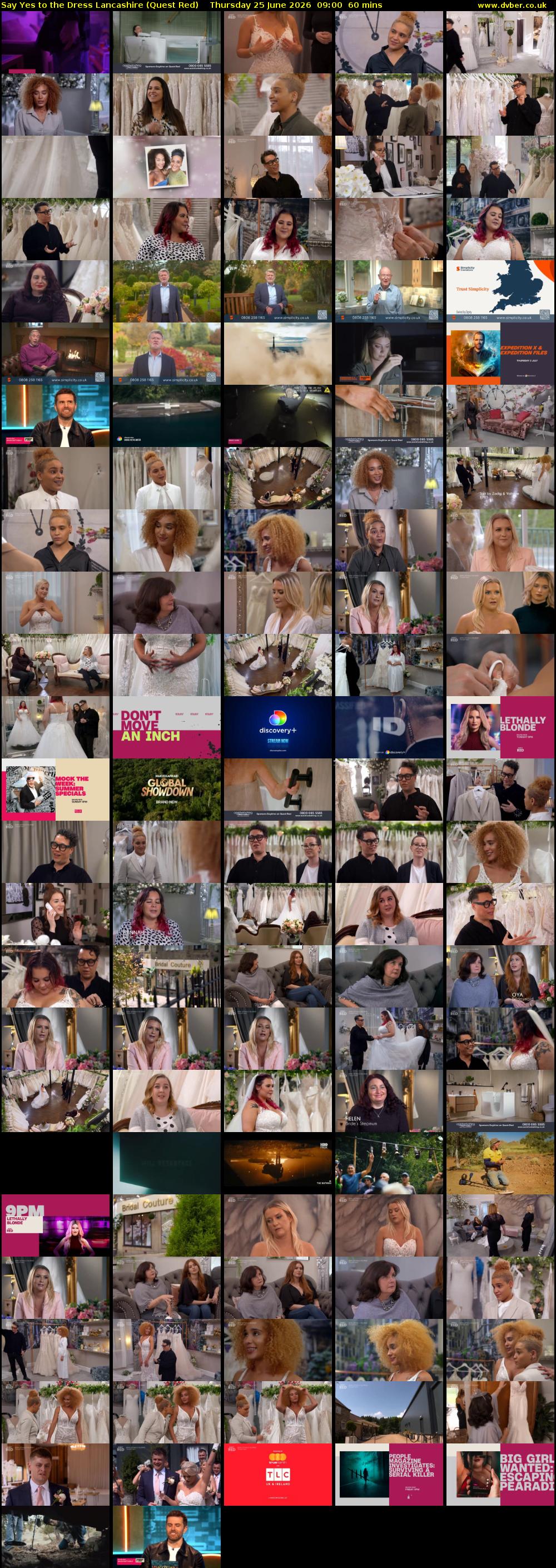 Say Yes to the Dress Lancashire (Quest Red) Thursday 25 June 2026 09:00 - 10:00