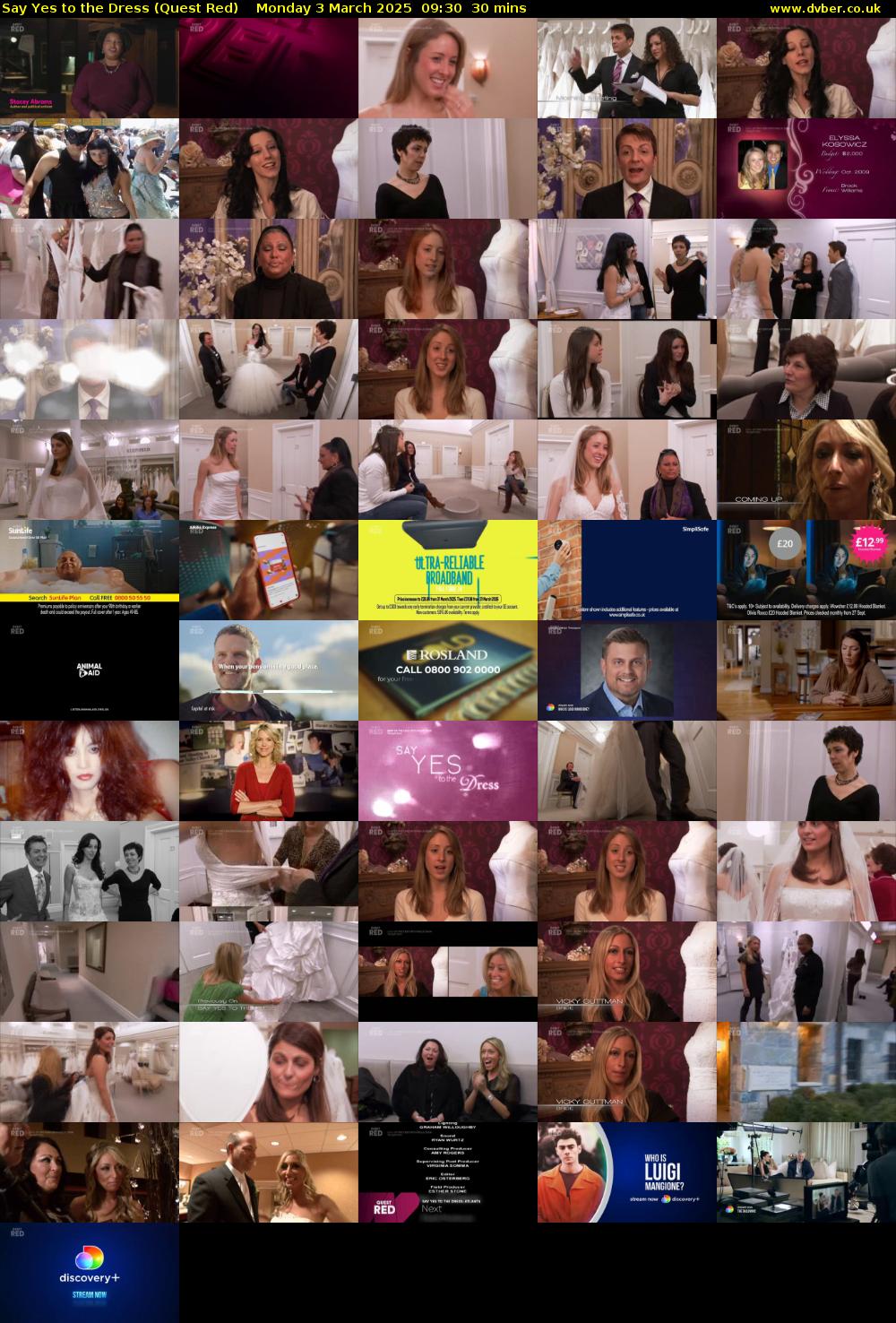 Say Yes to the Dress (Quest Red) Monday 3 March 2025 09:30 - 10:00