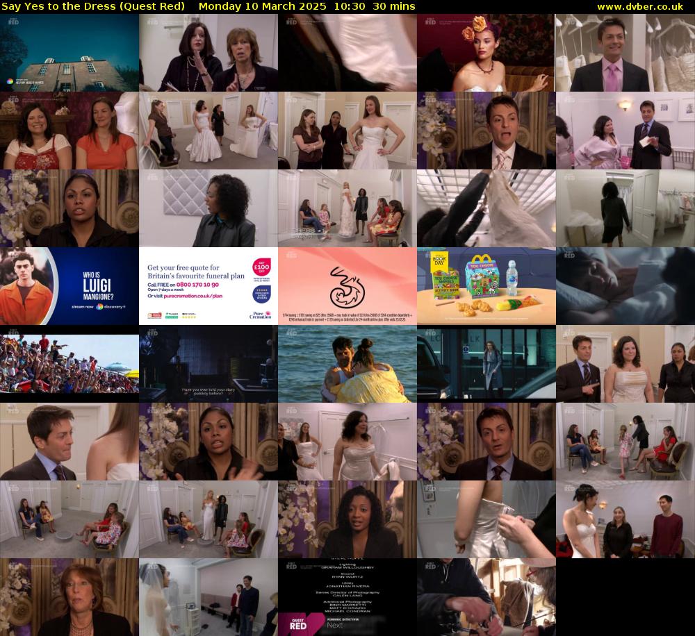 Say Yes to the Dress (Quest Red) Monday 10 March 2025 10:30 - 11:00