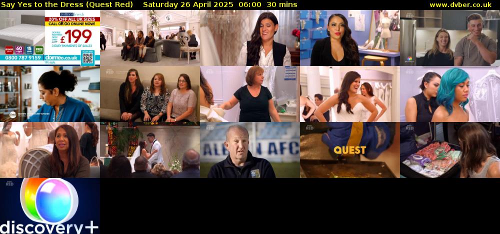 Say Yes to the Dress (Quest Red) Saturday 26 April 2025 06:00 - 06:30
