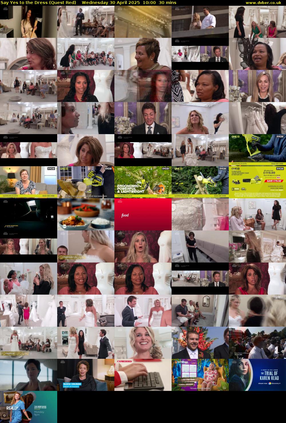 Say Yes to the Dress (Quest Red) Wednesday 30 April 2025 10:00 - 10:30