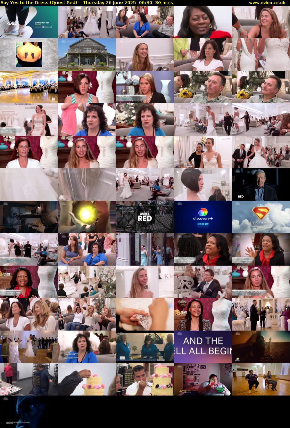 Say Yes to the Dress (Quest Red) Thursday 26 June 2025 06:30 - 07:00