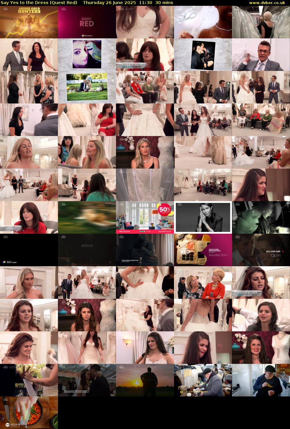 Say Yes to the Dress (Quest Red) Thursday 26 June 2025 11:30 - 12:00