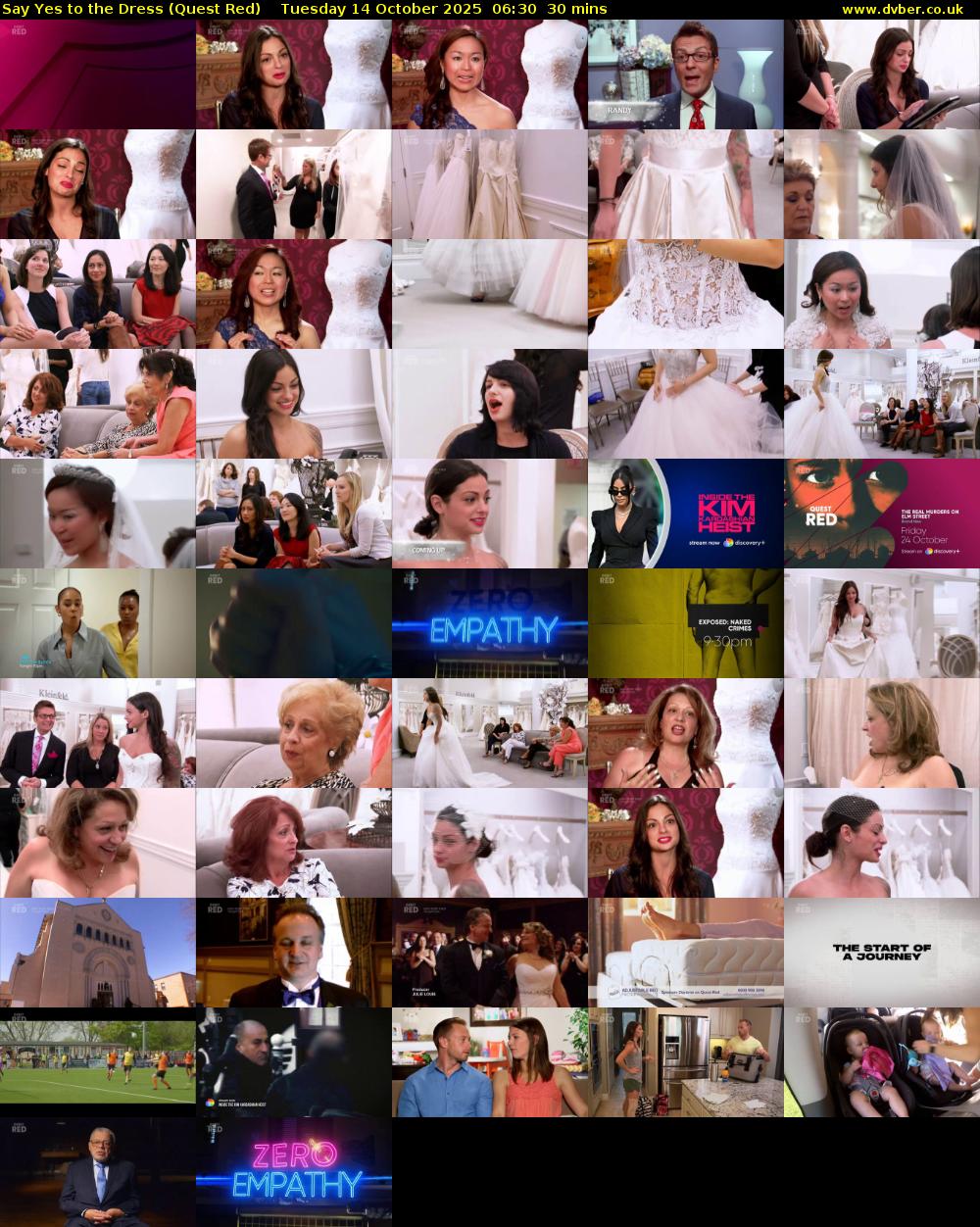 Say Yes to the Dress (Quest Red) Tuesday 14 October 2025 06:30 - 07:00