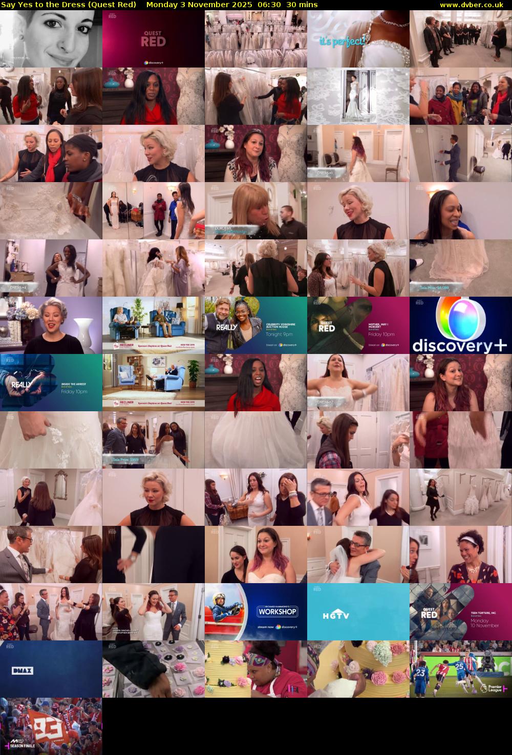 Say Yes to the Dress (Quest Red) Monday 3 November 2025 06:30 - 07:00