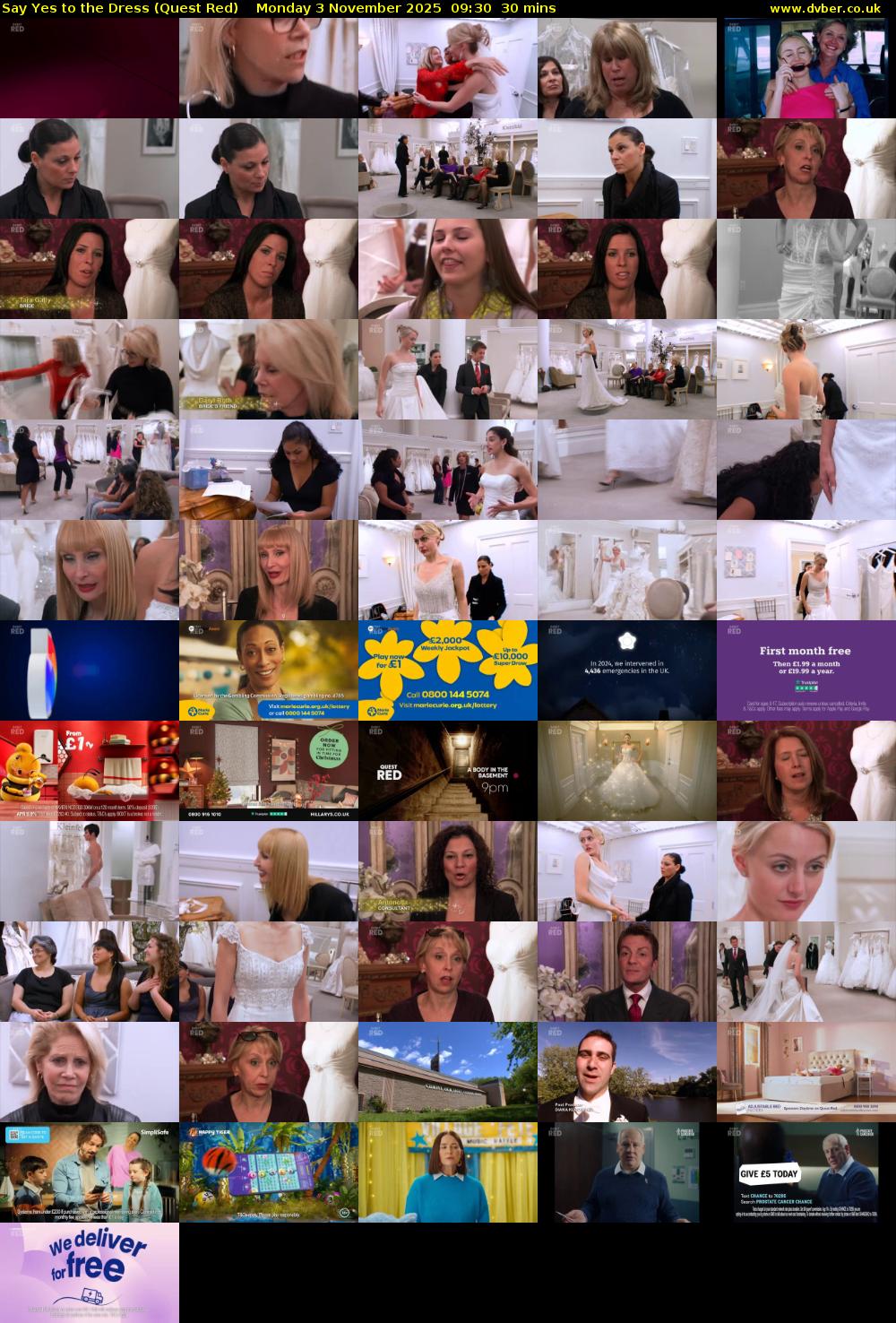 Say Yes to the Dress (Quest Red) Monday 3 November 2025 09:30 - 10:00