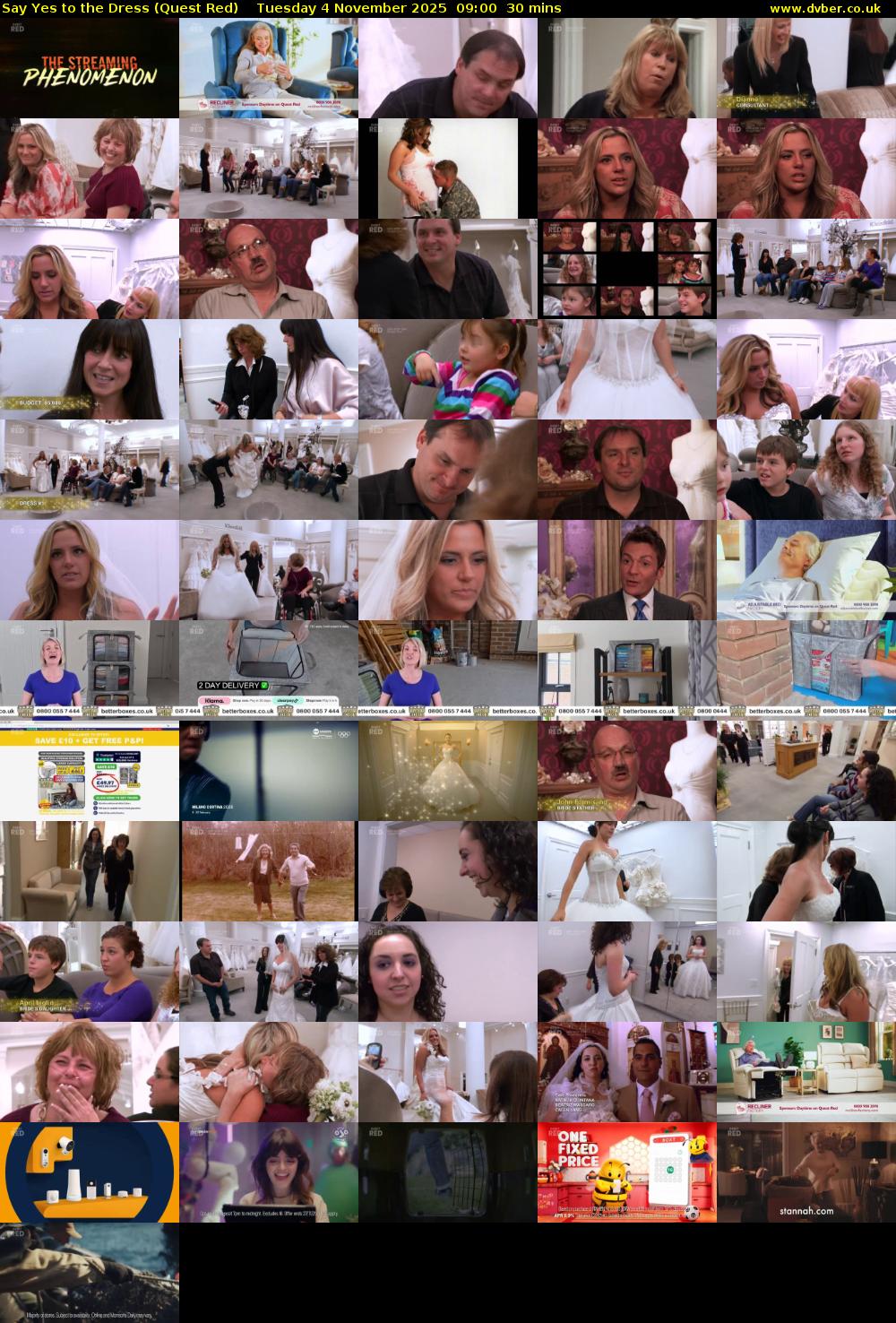 Say Yes to the Dress (Quest Red) Tuesday 4 November 2025 09:00 - 09:30