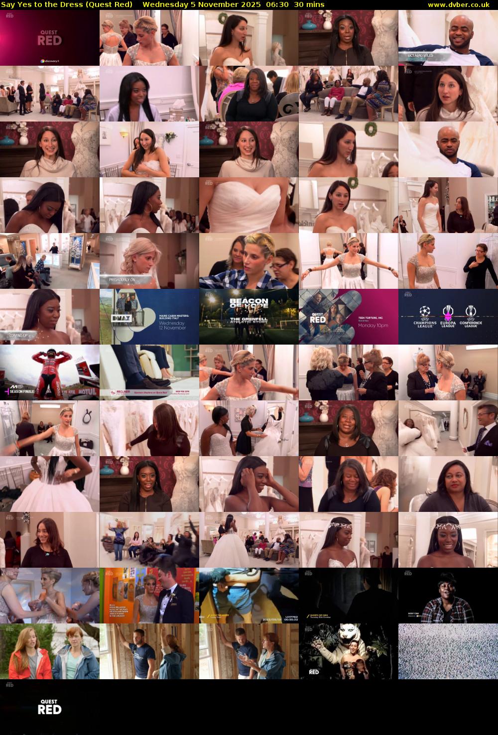 Say Yes to the Dress (Quest Red) Wednesday 5 November 2025 06:30 - 07:00