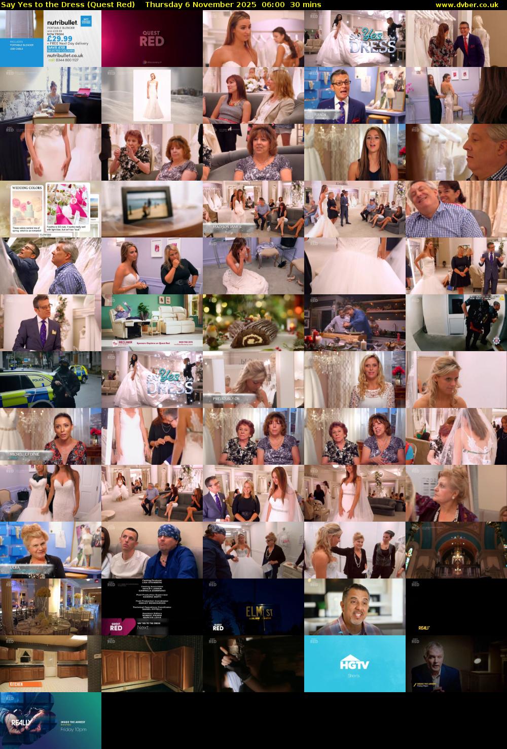 Say Yes to the Dress (Quest Red) Thursday 6 November 2025 06:00 - 06:30