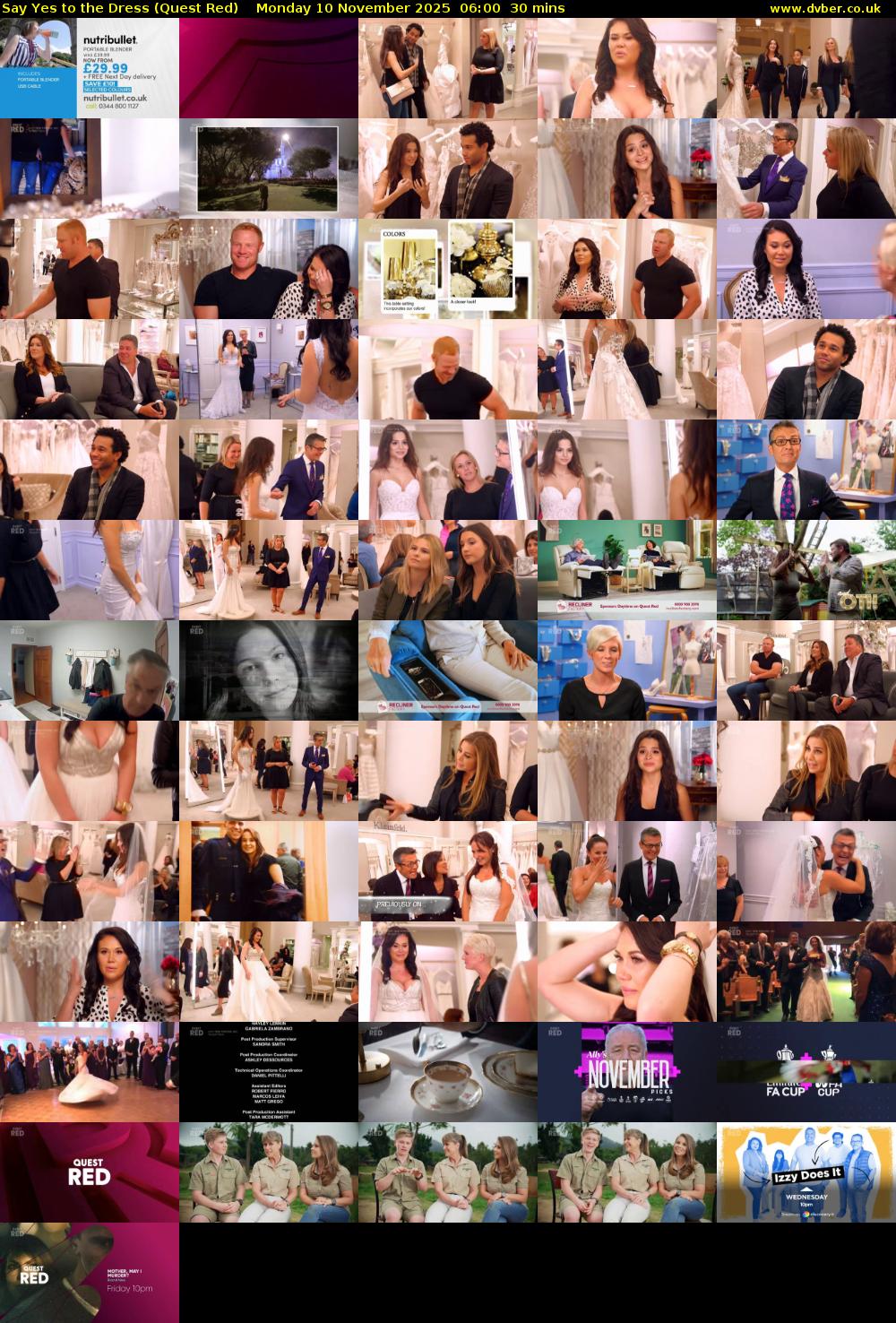 Say Yes to the Dress (Quest Red) Monday 10 November 2025 06:00 - 06:30