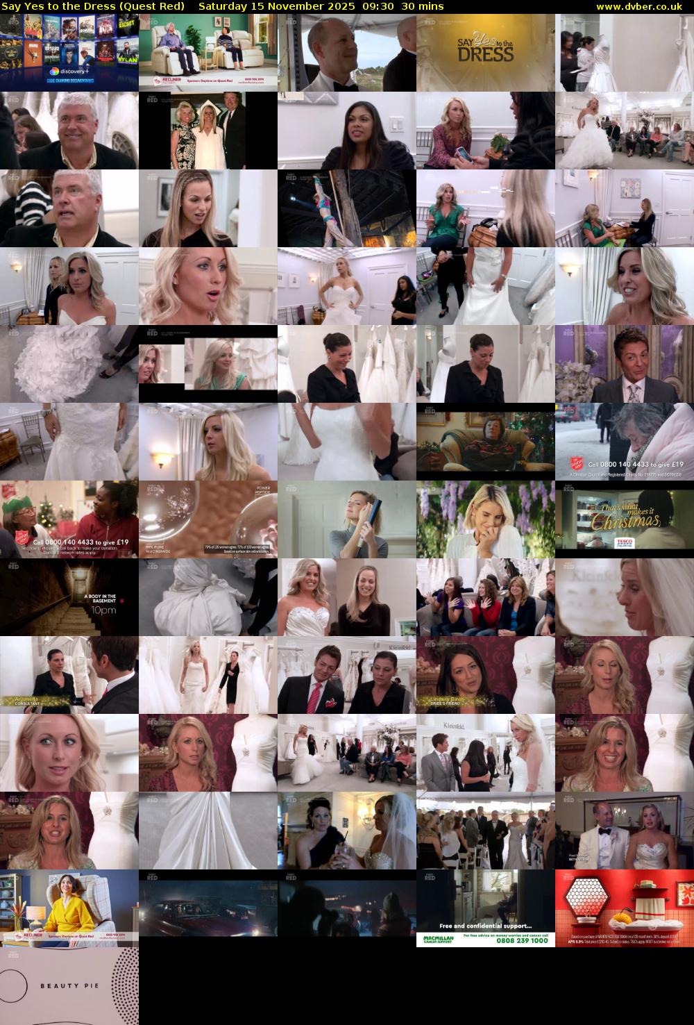 Say Yes to the Dress (Quest Red) Saturday 15 November 2025 09:30 - 10:00