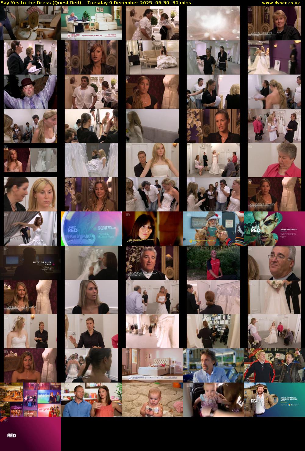 Say Yes to the Dress (Quest Red) Tuesday 9 December 2025 06:30 - 07:00