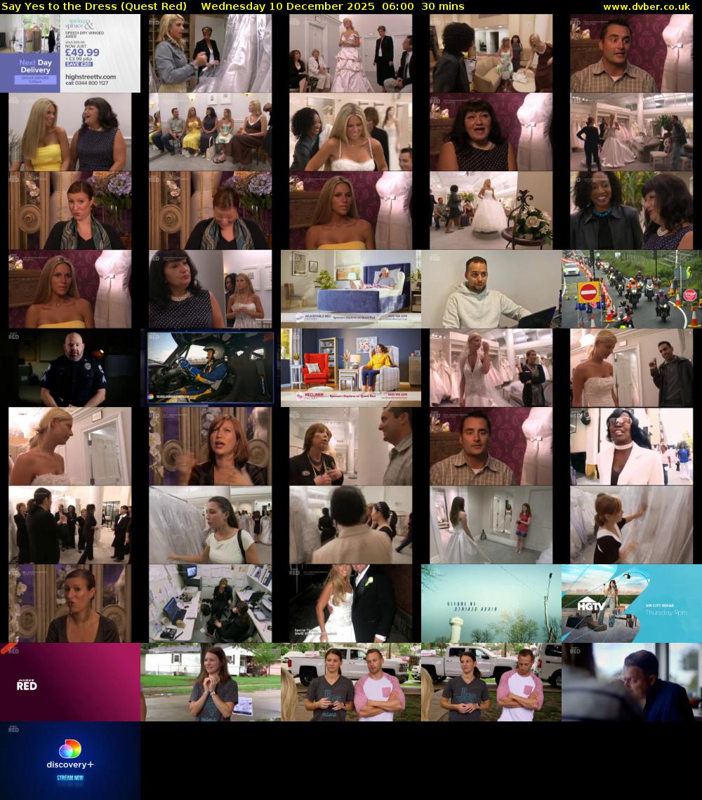 Say Yes to the Dress (Quest Red) Wednesday 10 December 2025 06:00 - 06:30