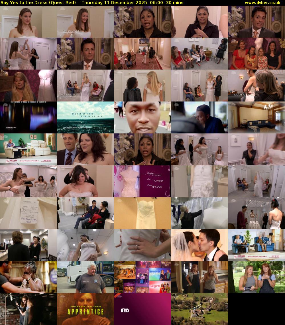 Say Yes to the Dress (Quest Red) Thursday 11 December 2025 06:00 - 06:30