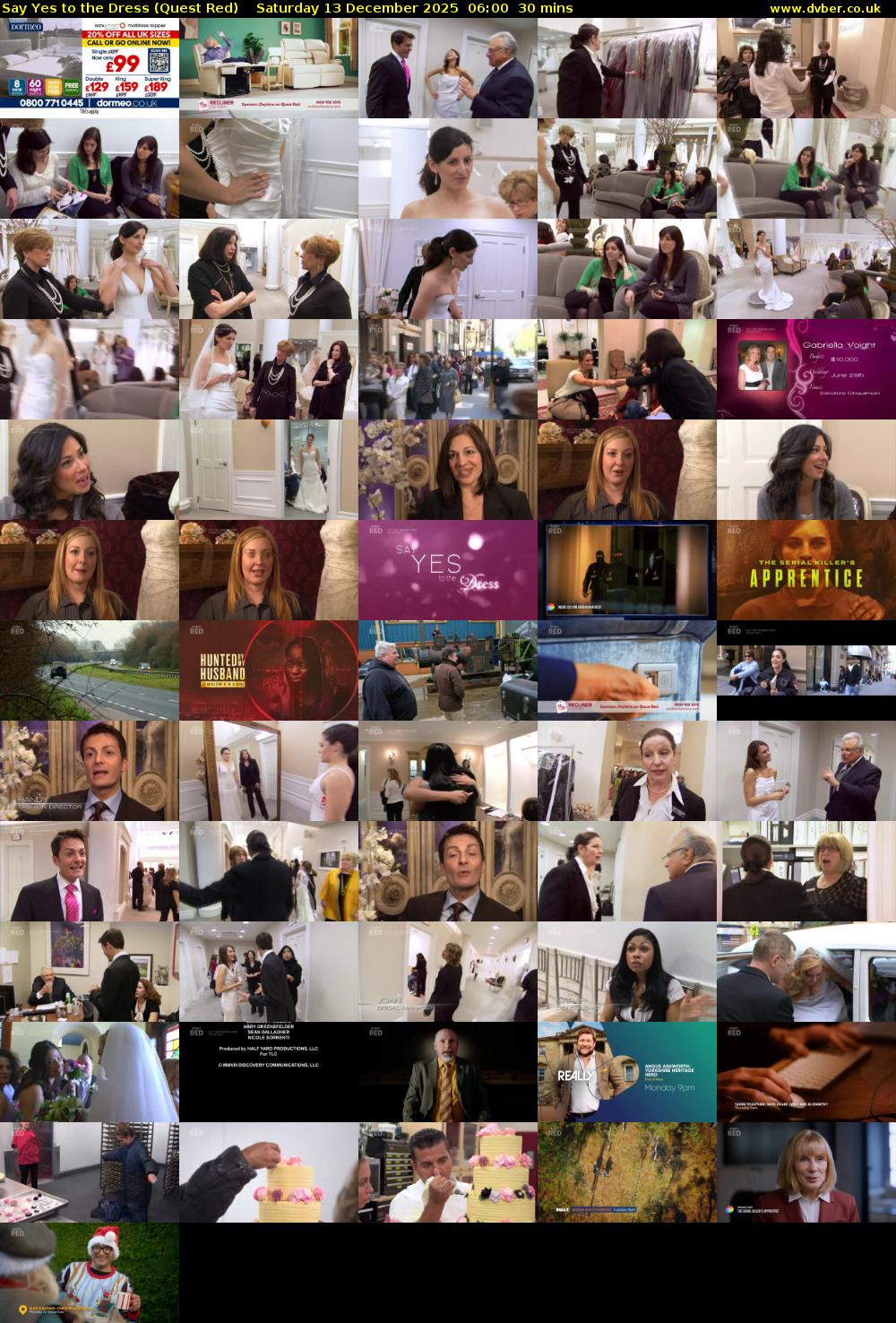 Say Yes to the Dress (Quest Red) Saturday 13 December 2025 06:00 - 06:30