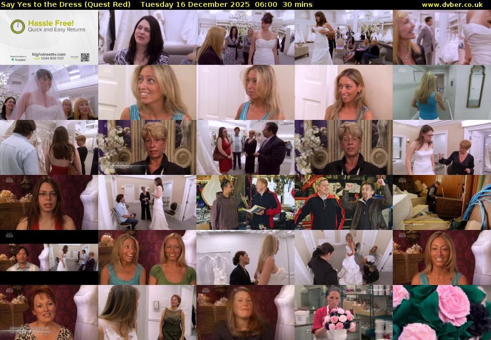 Say Yes to the Dress (Quest Red) Tuesday 16 December 2025 06:00 - 06:30