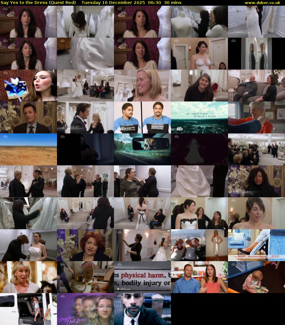 Say Yes to the Dress (Quest Red) Tuesday 16 December 2025 06:30 - 07:00