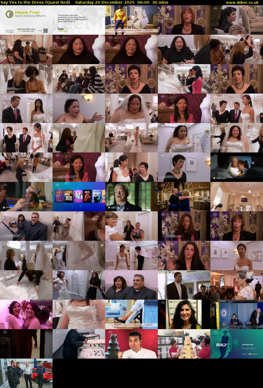 Say Yes to the Dress (Quest Red) Saturday 20 December 2025 06:00 - 06:30