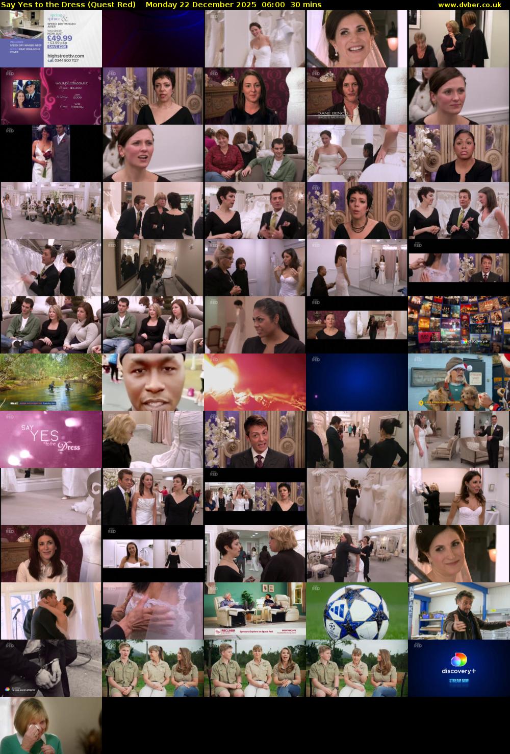 Say Yes to the Dress (Quest Red) Monday 22 December 2025 06:00 - 06:30