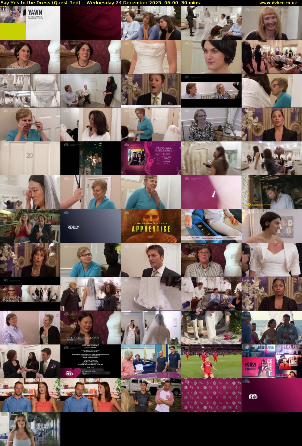 Say Yes to the Dress (Quest Red) Wednesday 24 December 2025 06:00 - 06:30