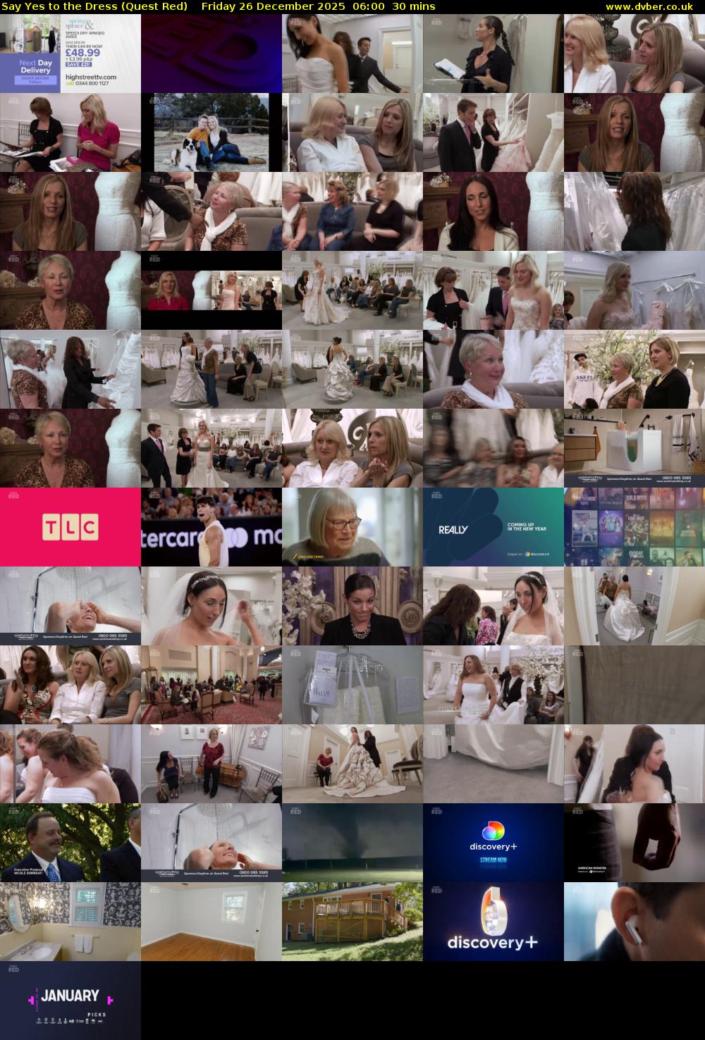 Say Yes to the Dress (Quest Red) Friday 26 December 2025 06:00 - 06:30