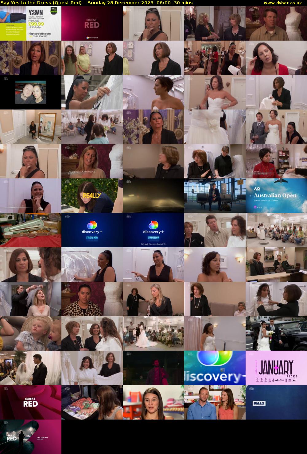 Say Yes to the Dress (Quest Red) Sunday 28 December 2025 06:00 - 06:30