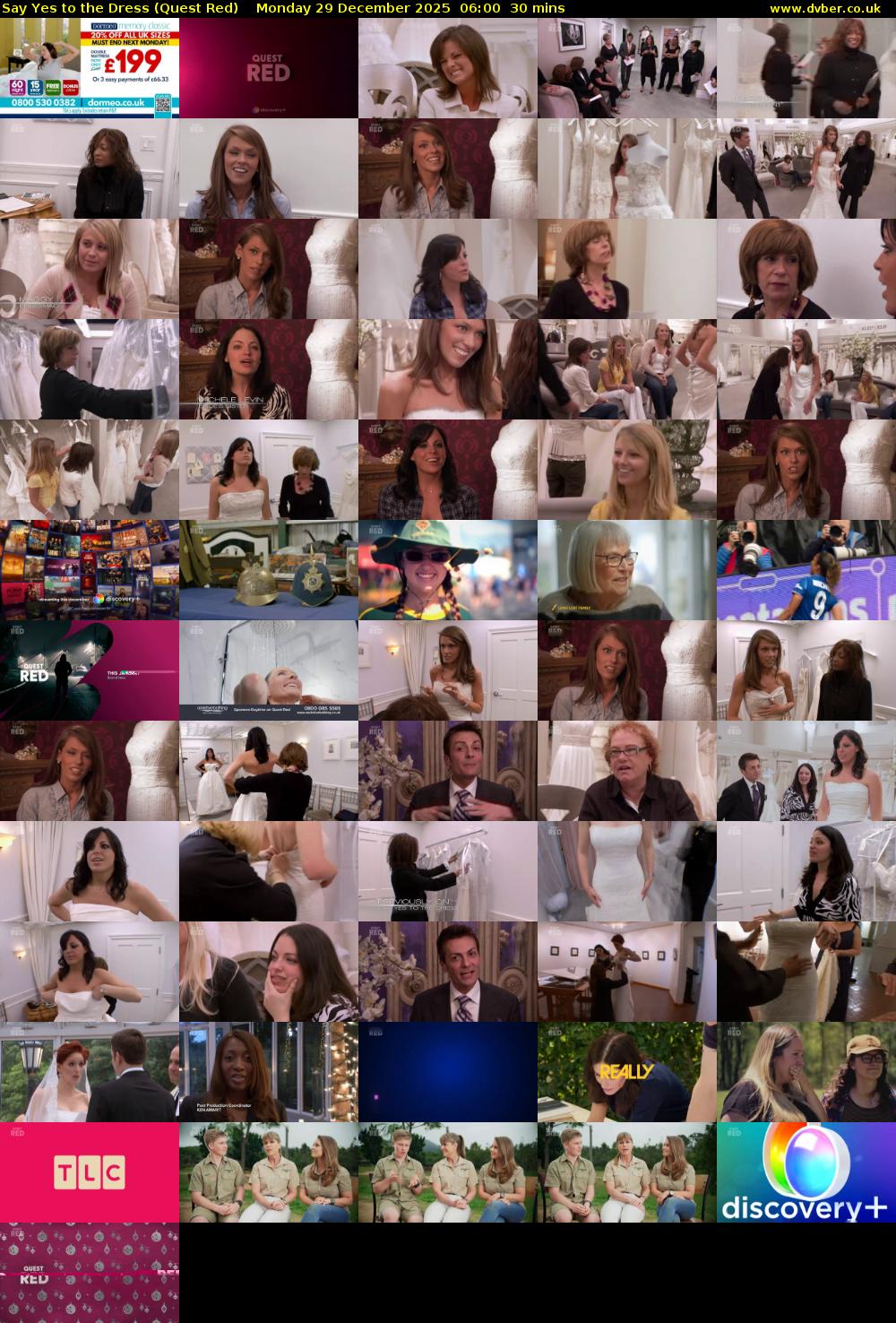 Say Yes to the Dress (Quest Red) Monday 29 December 2025 06:00 - 06:30