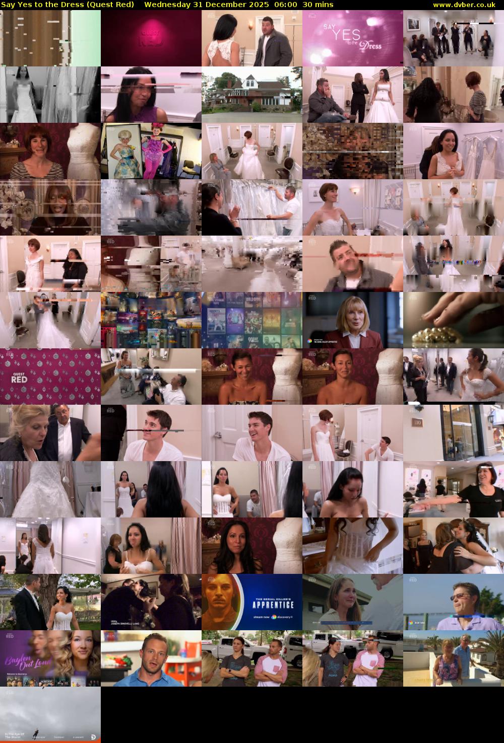 Say Yes to the Dress (Quest Red) Wednesday 31 December 2025 06:00 - 06:30