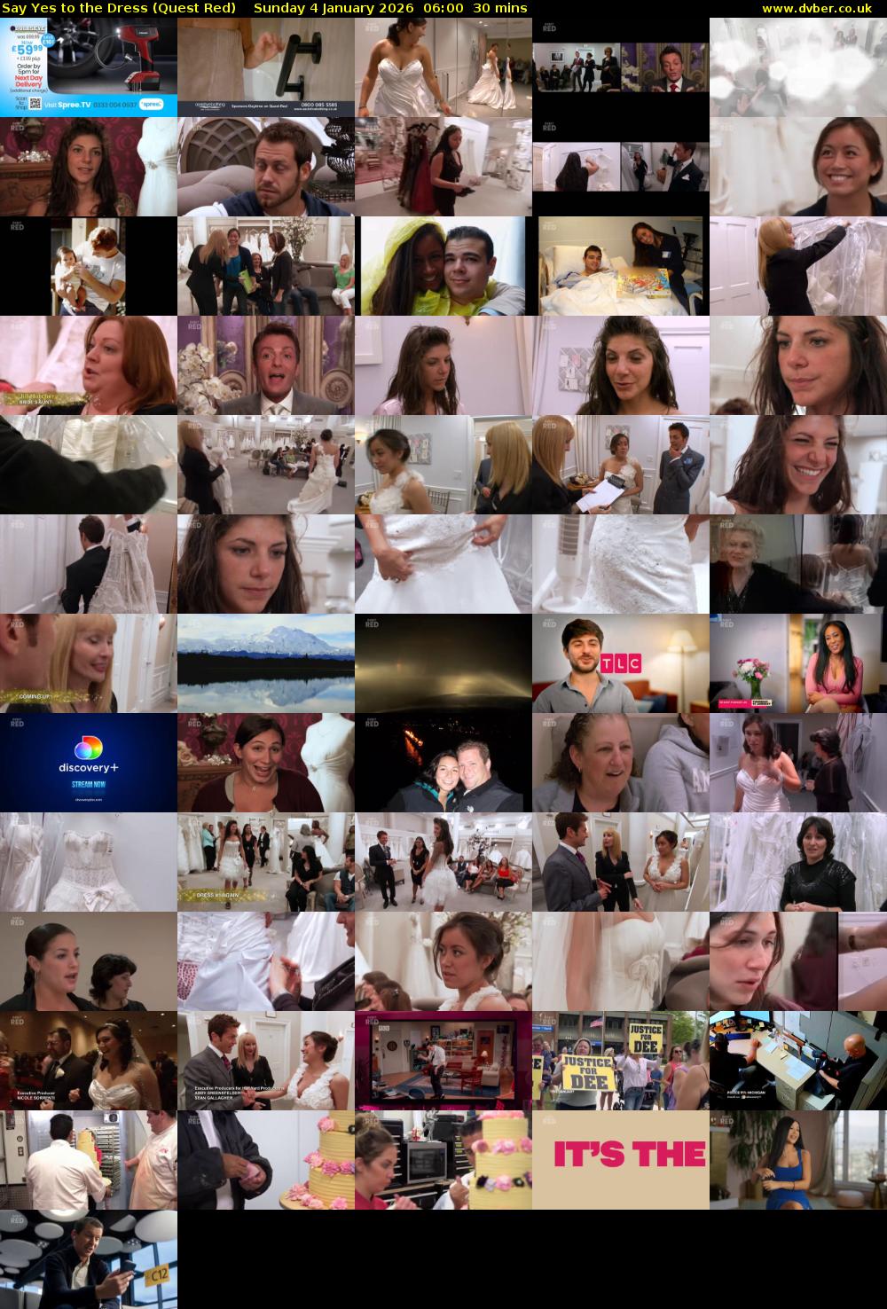 Say Yes to the Dress (Quest Red) Sunday 4 January 2026 06:00 - 06:30